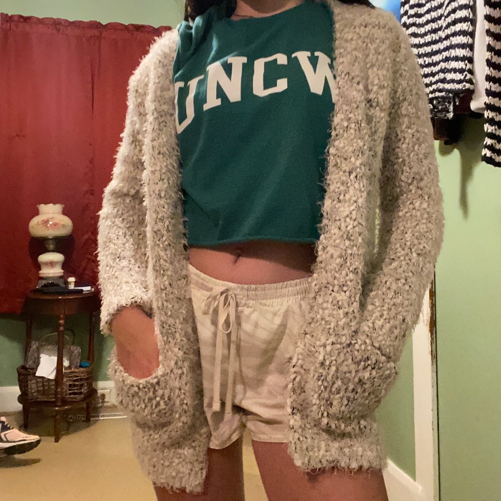 Fuzzy cardigan!